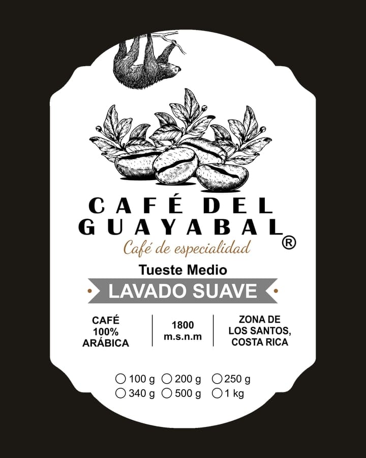 Etiqueta de Café del Guayabal Lavado Suave, tueste medio